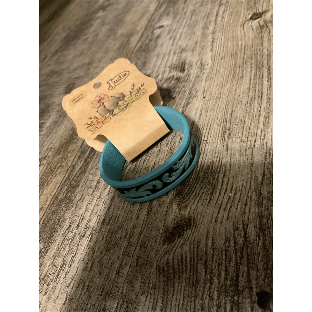 Women’s Justin Genuine Leather Western Cuff Rodeo Western Bracelet (turquoise)